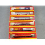 Hornby - 6 x boxed sets of 00 gauge wagons including # R6284 100 Ton tank wagon in Petroplus livery,