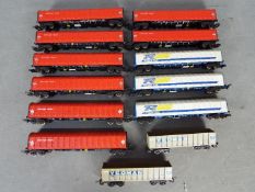 Lima - 13 unboxed OO gauge items of freight rolling stock.