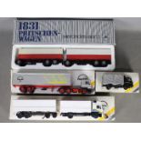 Conrad - Cursor - A collection of trucks including # 4113 MAN F2000 truck and trailer in 1:50 scale,