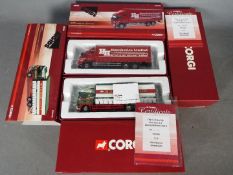 Corgi Rigids - 2 x boxed limited edition trucks in 1:50 scale # CC13618 DAF CF curtainside lorry in