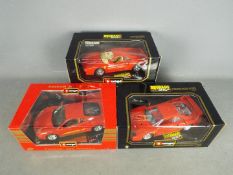 Bburago - 3 x boxed 1:18 scale Ferrari models, # 3027 1984 GTO, # 3032 1987 F40, # 3358 360 Modena.