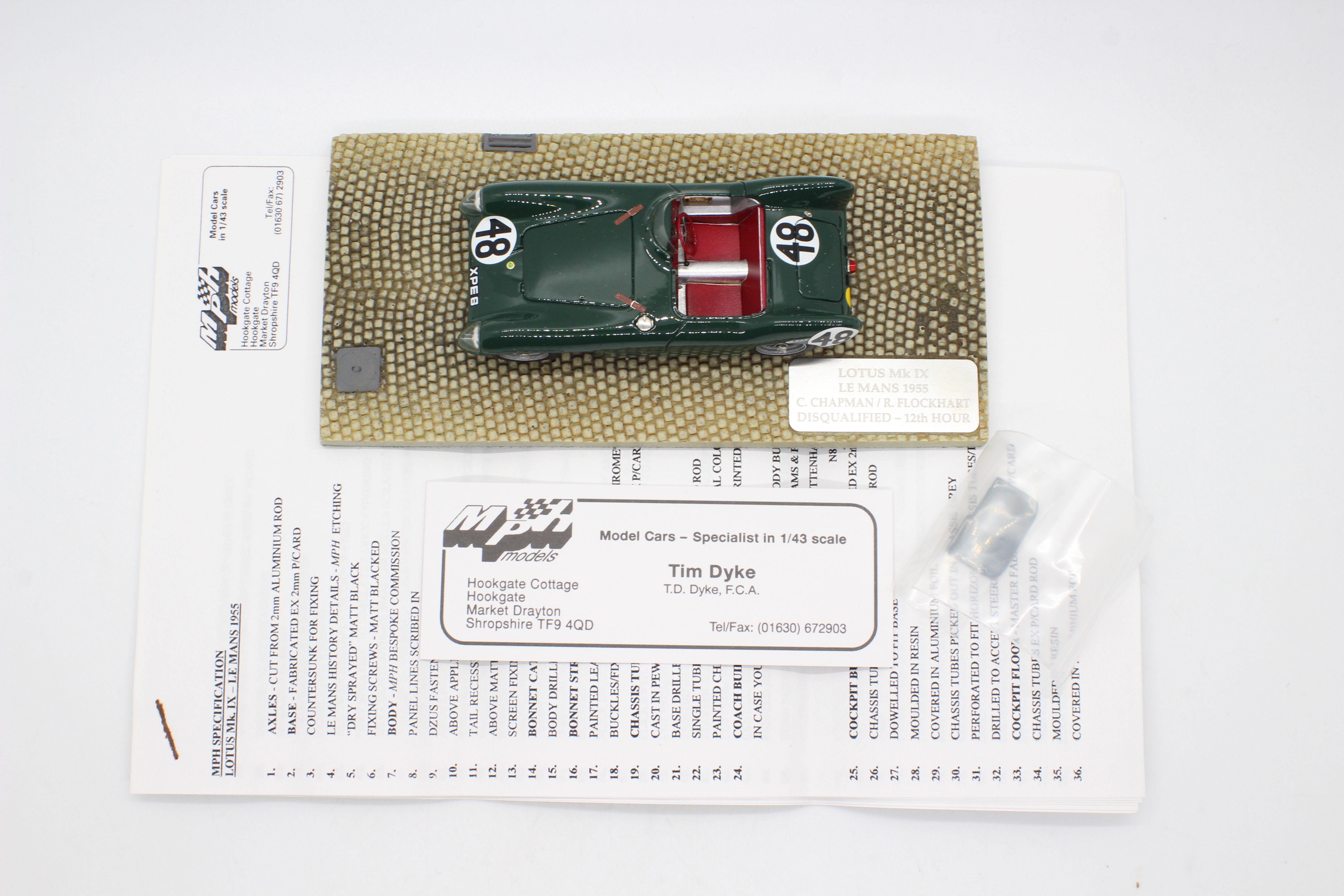 MPH Models, Tim Dyke - A boxed MPH Models #1442 Lotus Mk.IX Le Mans 1955 C.Chapman / R.