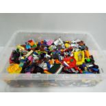 Lego / Various - Plastic tub filled with Lego and other spurious toys / builder bricks. 5.