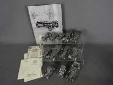Danbury Mint - A collection of 12 x unboxed pewter cars from Danbury Mint's Classic British