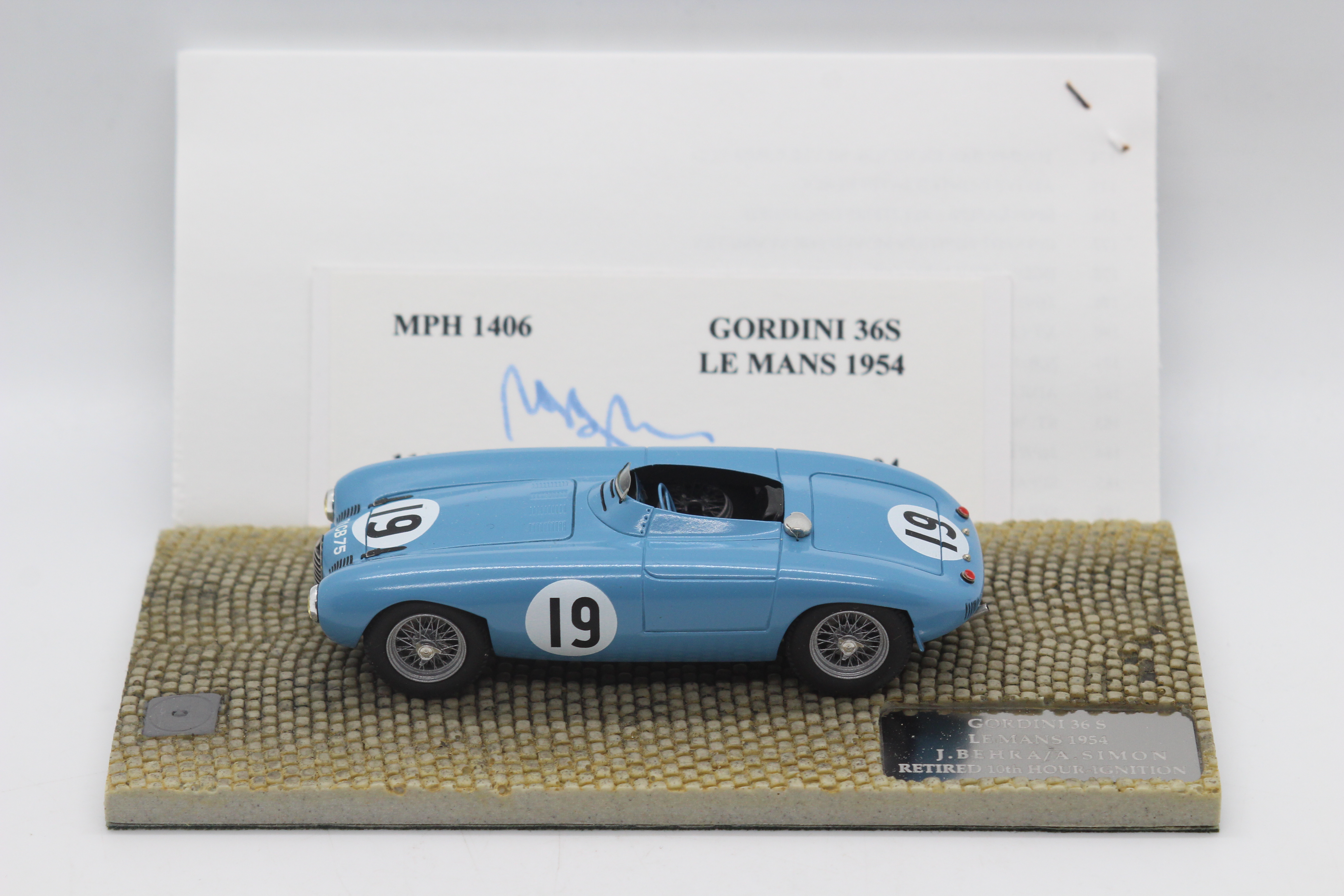 MPH Models, Tim Dyke - A boxed MPH Models #1406 Gordini 36S Le Mans 1954 'J.Behra / A.