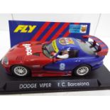 Fly - Slot Car model in 1:32 Scale - # E-5 Dodge Viper. F.C. Barcelona livery. Barca Football club.