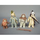 Star Wars - Four loose Ewok action figures comprising Chief Chirpa ©LFL 1983 H.