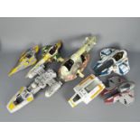 Star Wars - Hasbro - A collection of play worn vehicles for spares or restoration including Jedi