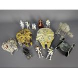 Star Wars - A collection of unboxed action figures and vehicles to include Micro Machines Action