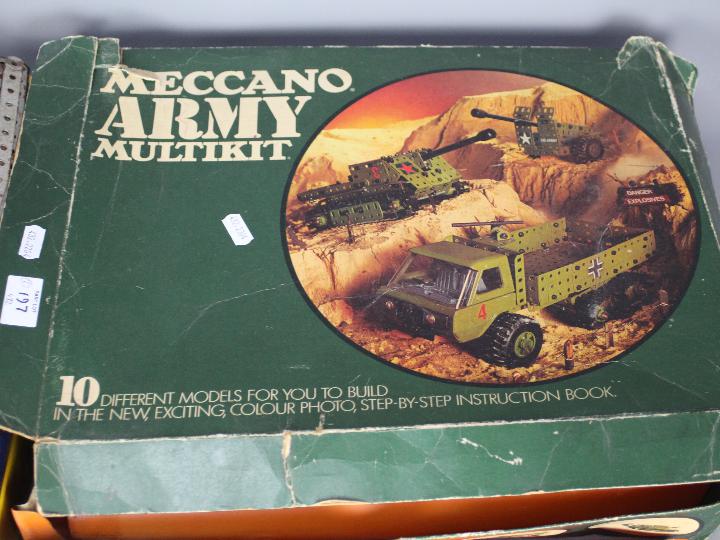 Meccano - A boxed Meccano Army Multikit set and a box with a large quantity of loose Meccano - Image 5 of 5