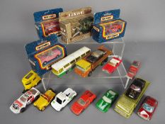 Matchbox - Husky - Majorette - A group of 4 x boxed and 14 x loose vehicles including a boxed #