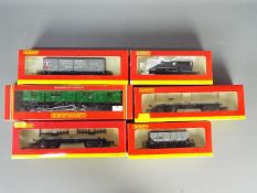 Hornby - 6 x boxed 00 gauge wagons including # R6123 BR Bogie Bolster, # R178 SR Bogile Luggage Van,