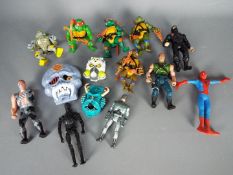 Playmates, Bluebird, Kenner, Teenage Mutant Nonja Turtles - A collection of unboxed action figures.