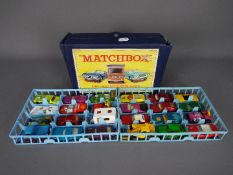 Matchbox - A vintage Matchbox 24 x car Carry Case with 2 x trays and 24 x vehicles including # 67