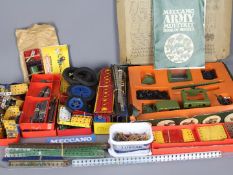 Meccano - A boxed Meccano Army Multikit set and a box with a large quantity of loose Meccano