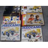Meccano - 5 x boxed Meccano construction sets, 3, 3M, 4, 4, 6.