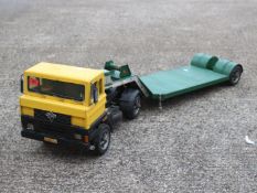 Wooden Toy Truck - A large scratch built wooden Articulated Foden S106 low loader modeled to be