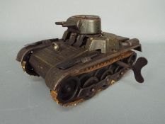 Gama - An unboxed Gama tinplate clockwork Panzer Tank II.