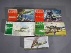Frog, Other - Five boxed military aircraft plastic model kits in 1:72 scale.