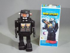 CDI - A boxed plastic Honk Kong made 'Moon Explorer' robot with opening chest compartment which