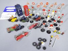 Dinky - A collection of 8 x vehicles and a quantity of accessories including # 37a Civilian