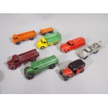 Dinky - A fleet of 8 x commercial vehicles including # 25d Petrol Tank Wagon 1947-48,