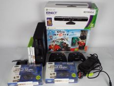 Microsoft X-Box - A collection of X-Box equipment including console, 2 x controllers, power lead,