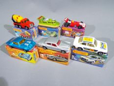 Matchbox - A collection of 6 x boxed 1970s Superfast vehicles including # 4 Pontiac Firebird,