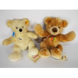 Steiff - two teddy bears - lot includes a "Goldy" Steiff bear that is wearing a brown satchel and