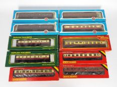 Hornby - Airfix - Replica Railways - A group of 10 x boxed OO gauge coaches including # 54251-3 LMS