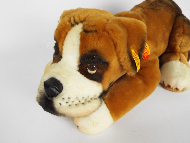 Steiff - one dog - a brown and white original Steiff dog with a yellow tag on its ear. - Image 2 of 7