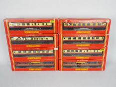 Hornby - Eight boxed items of OO gauge passenger and freight rolling stock.