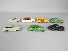 Dinky - A group of 7 x unboxed American cars including # 39a Packard Super 8 1947-50,