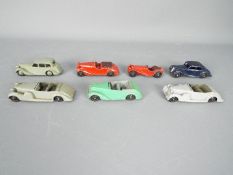 Dinky - A collection of 7 x unboxed British cars including # 37e Armstrong Siddeley 1947-50,