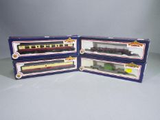 Bachmann - 4 x boxed 00 gauge wagons and coaches including a 30 Ton Bogie Bolster Wagon in S&T