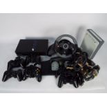 Sony - Microsoft - A PlayStation 2 with 5 x controllers and power lead,