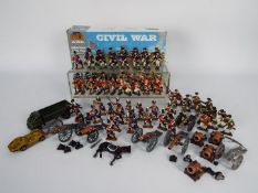 Imex - A collection of 69 x painted white metal soldier figures in 1:32 scale includes American