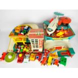 Fisher Price - A collection of vintage Fisher Price including Play Family Airport with airplane and