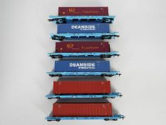 Dapol - A collection of 6 x unboxed OO gauge wagons including 6 x Megafret wagons with shipping