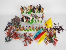 Britains - Timpo - Crescent - A collection of Cowboy and Native American figures including 16 x