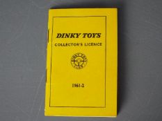 Dinky Toys - A Dinky Toys Collector's License 1961-62.