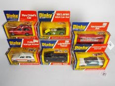 Dinky - 6 x boxed models, # 223 McLaren M8 Can Am, # 189 Lamborghini Marzal, # 284 London Taxi,