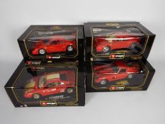 Bburago - 4 x boxed 1:18 scale Ferrari models, # 3011 1962 250 GTO, # 3027 1984 GTO,