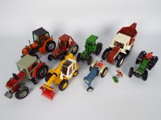 Britains - A collection of 8 x tractors including Mercedes MB Trac 1500, Renault 145-14 Turbo,