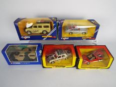 Corgi - A collection of 5 x boxed models including # 298 Ferrari 308, # 291 Mercedes 240D Rally,