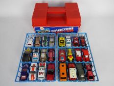 Matchbox - A vintage Collectors Carry Case with 2 trays containing 24 x mostly Matchbox vehicles