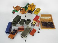 Dinky - A group of 10 x vehicles and a telephone box and traffic light.