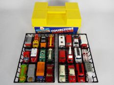Matchbox - A vintage Collectors Carry Case with 2 trays containing 24 x mostly Matchbox vehicles