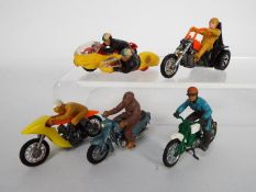 Hot Wheels Rumblers - Britaians - A group of 5 x motorcycles including #9699 Britains BMW Racing