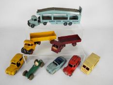 Dinky - A collection of 8 x unboxed models including # 582 Bedford Pullmore Car Transporter with